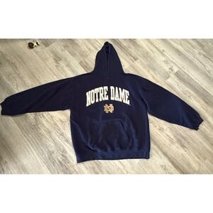 Notre Dame Fighting‎ Irish Navy Blue Hoodie Sweatshirt Size Large
